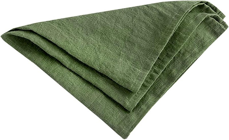 Moss Green Linen Handmade Napkins for Dining Table Decoration Dinner and Wedding - Image 1